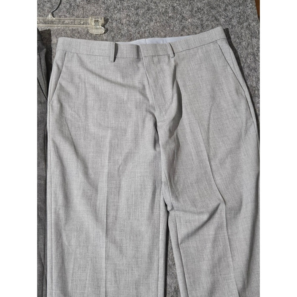 Haggar Premium Dress Pants Mens 38x32 Gray Straight Fit Lot Of 2 - Picture 4 of 10